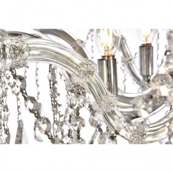 Elegant Lighting Maria Theresa 6 Light Chrome Flush Mount Clear Elegant Cut Crystal