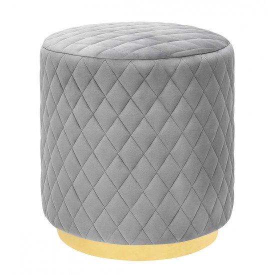 TOV Furniture Abir Grey Velvet Ottoman