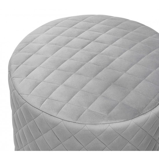 TOV Furniture Abir Grey Velvet Ottoman