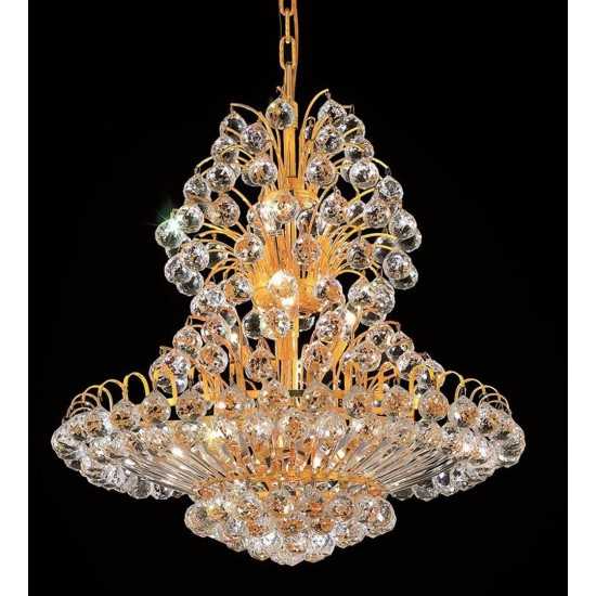 Elegant Lighting Sirius 14 Light Gold Chandelier Clear Swarovski Elements Crystal