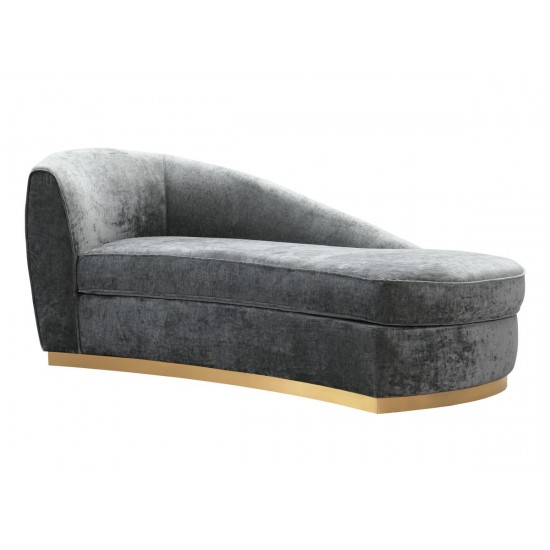 TOV Furniture Adele Grey Slub Velvet Chaise