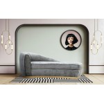 TOV Furniture Adele Grey Slub Velvet Chaise