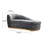 TOV Furniture Adele Grey Slub Velvet Chaise