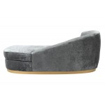 TOV Furniture Adele Grey Slub Velvet Chaise