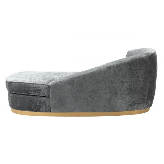 TOV Furniture Adele Grey Slub Velvet Chaise