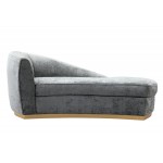 TOV Furniture Adele Grey Slub Velvet Chaise