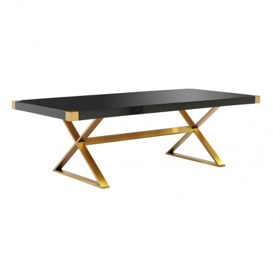 TOV Furniture Adeline Black Lacquer Dining Table