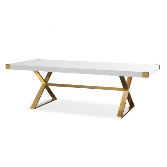 TOV Furniture Adeline White Lacquer Dining Table