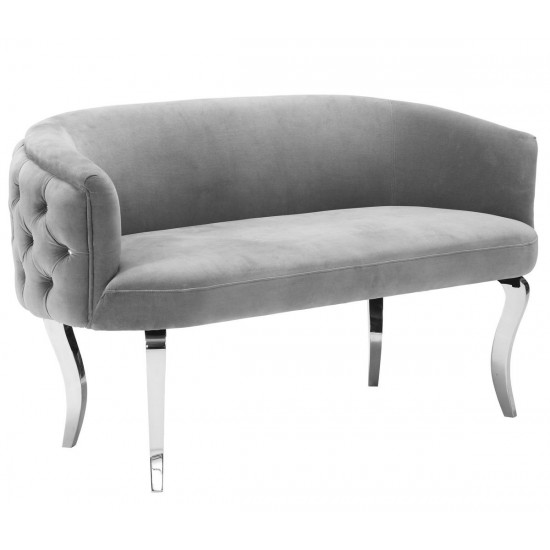 TOV Furniture Adina Grey Velvet Loveseat