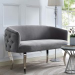 TOV Furniture Adina Grey Velvet Loveseat