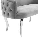 TOV Furniture Adina Grey Velvet Loveseat