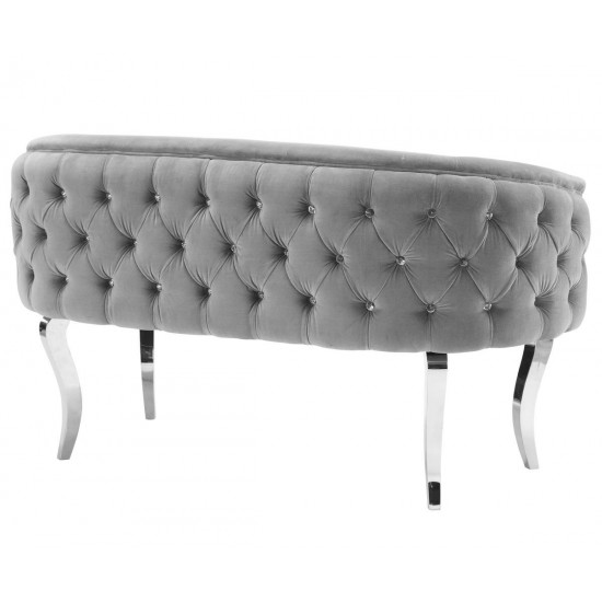 TOV Furniture Adina Grey Velvet Loveseat