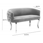 TOV Furniture Adina Grey Velvet Loveseat