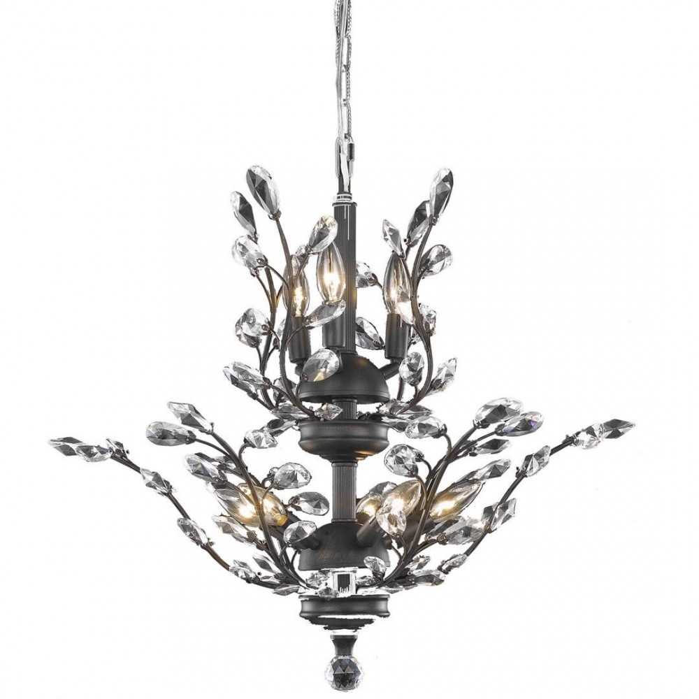 Elegant Lighting Orchid 8 Light Dark Bronze Chandelier Clear Swarovski Elements Crystal