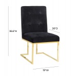 TOV Furniture Akiko Black Velvet Chair - Set of 2