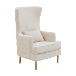 TOV Furniture Alina Cream Tall Tufted Back Chair