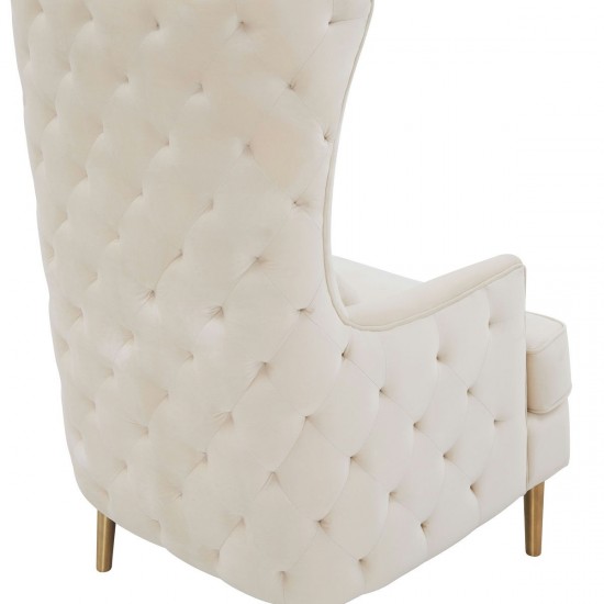 TOV Furniture Alina Cream Tall Tufted Back Chair