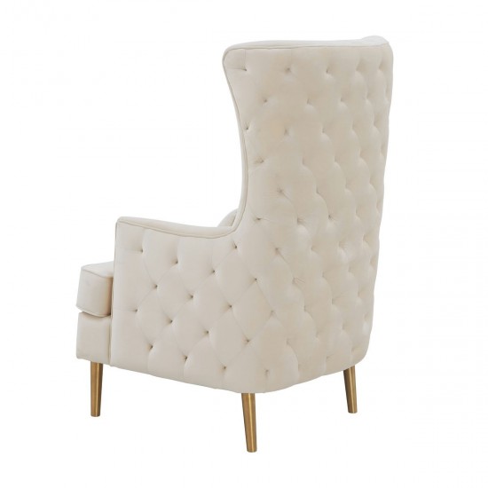 TOV Furniture Alina Cream Tall Tufted Back Chair