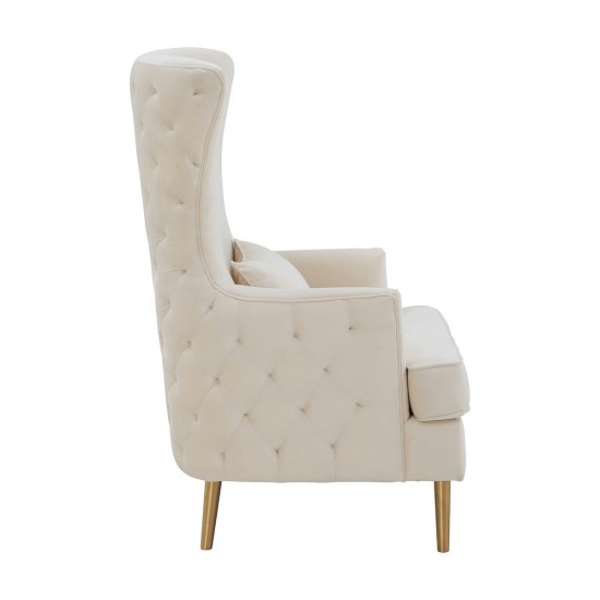 TOV Furniture Alina Cream Tall Tufted Back Chair