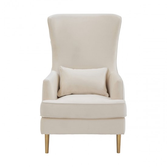 TOV Furniture Alina Cream Tall Tufted Back Chair