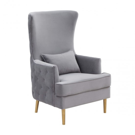 TOV Furniture Alina Grey Tall Tufted Back Chair