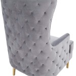 TOV Furniture Alina Grey Tall Tufted Back Chair
