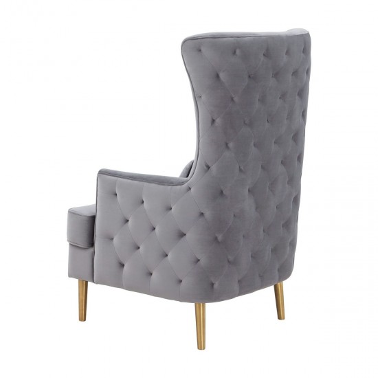 TOV Furniture Alina Grey Tall Tufted Back Chair