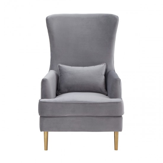 TOV Furniture Alina Grey Tall Tufted Back Chair