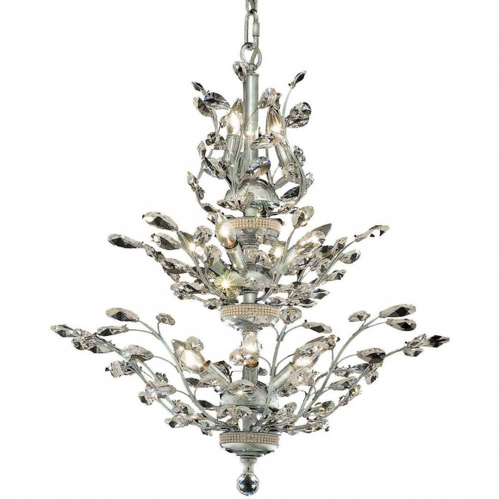 Elegant Lighting Orchid 13 Light Chrome Chandelier Clear Spectra Swarovski Crystal