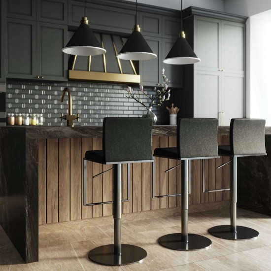 TOV Furniture Amalfi Black on Black Steel Barstool