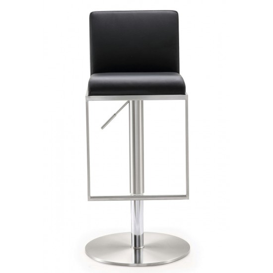 TOV Furniture Amalfi Black Stainless Steel Adjustable Barstool