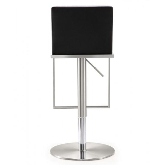 TOV Furniture Amalfi Black Stainless Steel Adjustable Barstool