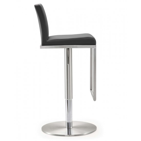 TOV Furniture Amalfi Grey Stainless Steel Adjustable Barstool