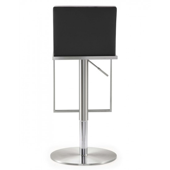 TOV Furniture Amalfi Grey Stainless Steel Adjustable Barstool