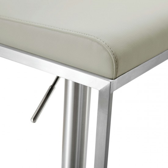 TOV Furniture Amalfi Light Grey Stainless Steel Barstool