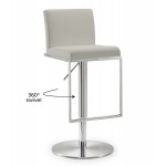 TOV Furniture Amalfi Light Grey Stainless Steel Barstool