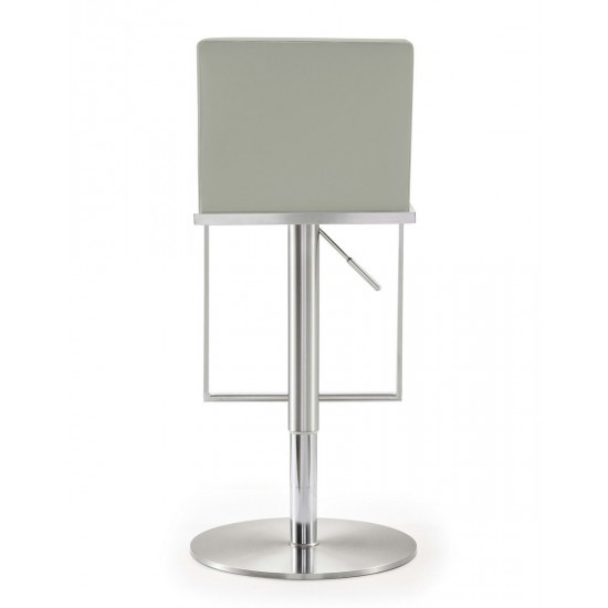 TOV Furniture Amalfi Light Grey Stainless Steel Barstool