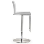 TOV Furniture Amalfi White Stainless Steel Adjustable Barstool