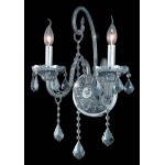 Elegant Lighting Verona 2 Light Silver Shade Wall Sconce Silver Shade (Grey) Royal Cut Crystal