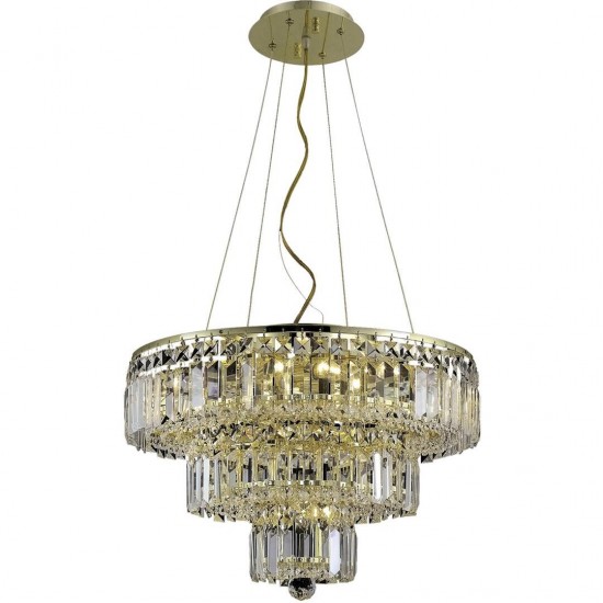 Elegant Lighting Maxime 9 Light Gold Chandelier Clear Spectra Swarovski Crystal