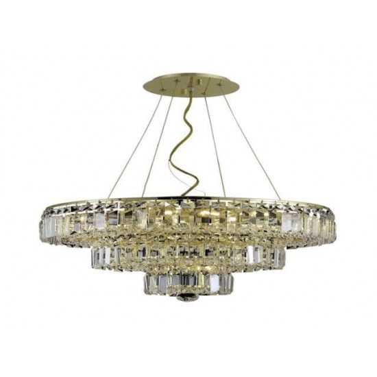 Elegant Lighting Maxime 9 Light Gold Chandelier Clear Spectra Swarovski Crystal