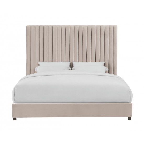 TOV Furniture Arabelle Blush Velvet Bed in Queen