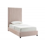 TOV Furniture Arabelle Blush Velvet Bed in Twin