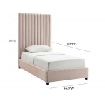 TOV Furniture Arabelle Blush Velvet Bed in Twin