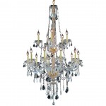 Elegant Lighting Verona 15 Light Gold Chandelier Clear Swarovski Elements Crystal