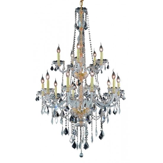 Elegant Lighting Verona 15 Light Gold Chandelier Clear Swarovski Elements Crystal