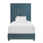 TOV Furniture Arabelle Sea Blue Bed in Twin