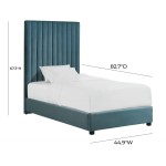 TOV Furniture Arabelle Sea Blue Bed in Twin