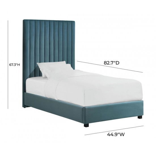 TOV Furniture Arabelle Sea Blue Bed in Twin