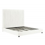 TOV Furniture Arabelle White Velvet Bed in King